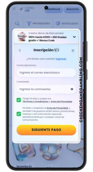 Regístrate y juega